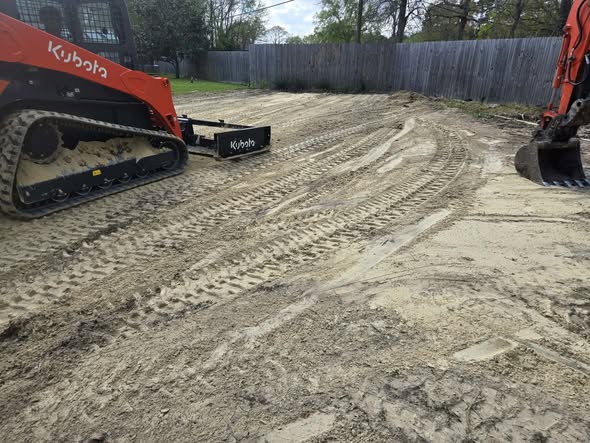 Freshly graded site prep work